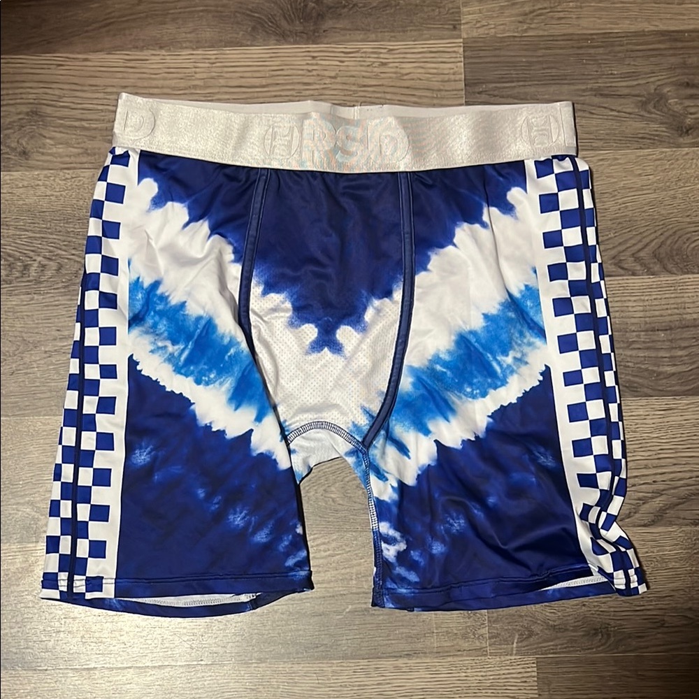 PSD Blue and White Tie-Dye Boxer Briefs